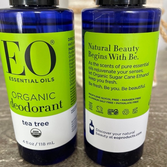 EO all natural Tea Tree Deodorant 2 pack 4oz each bottle - Picture 3 of 3
